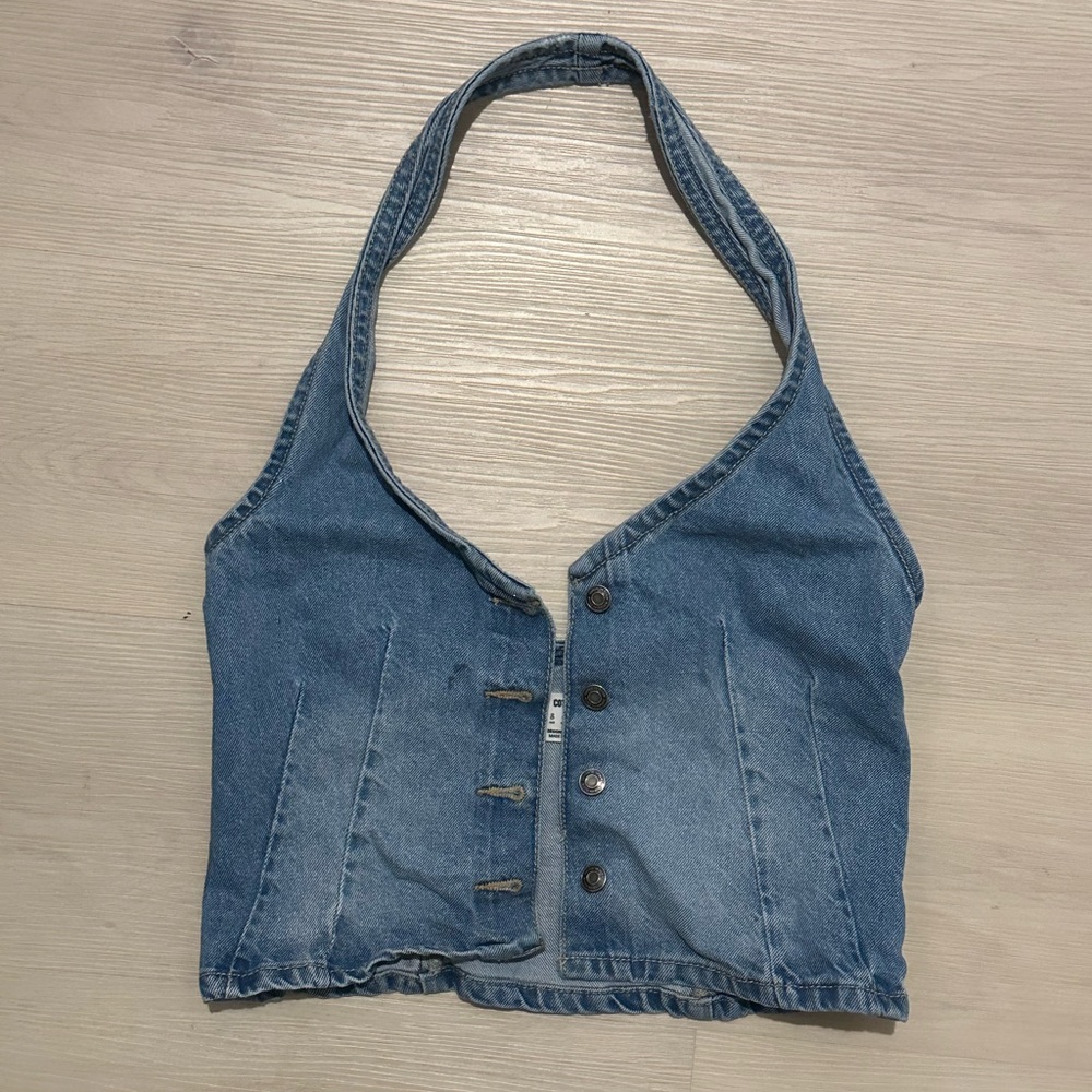 Cotton On Blue Sleeveless Backless Halter Top
